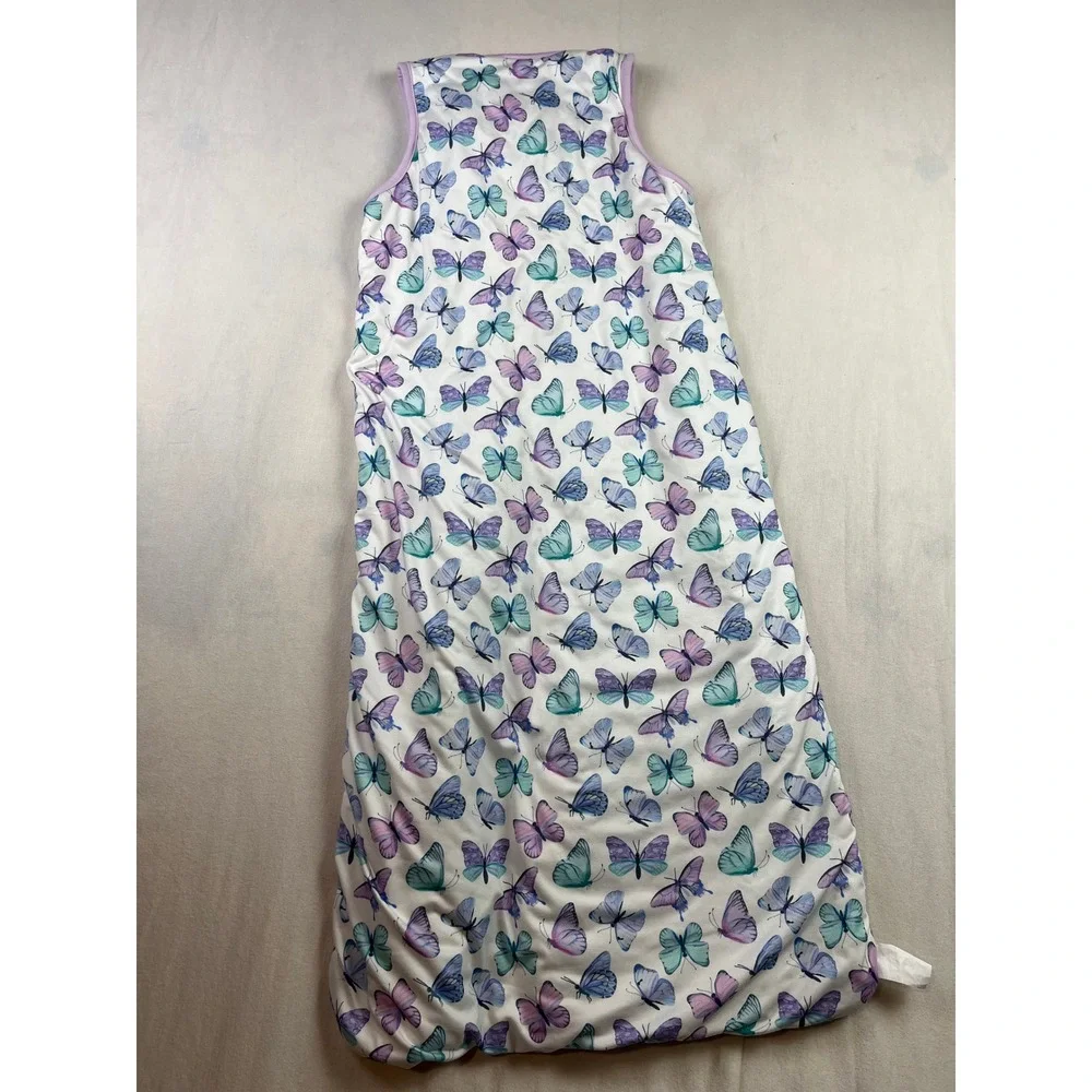 Totaha Butterfly Print Sleep Sack Wearable Blanket Purple Teal XL 31.5in